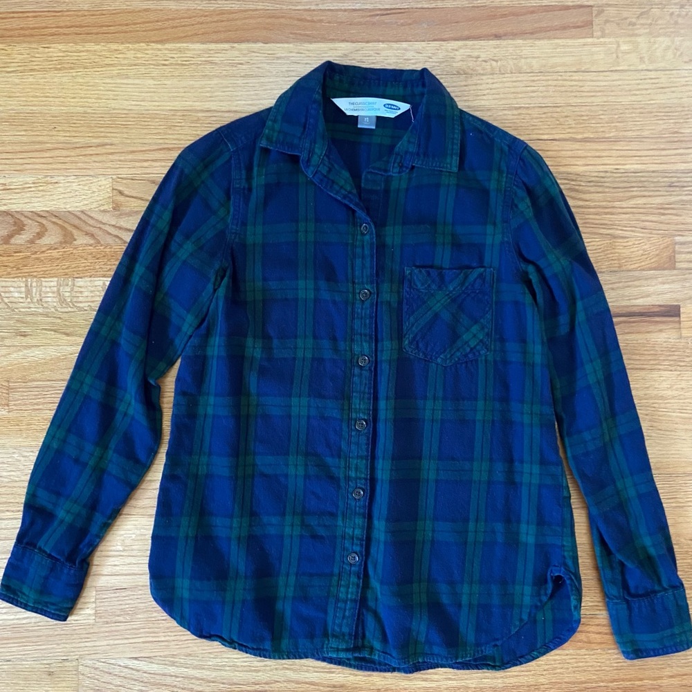 Green & Blue Checkered Flannel - women’s xs